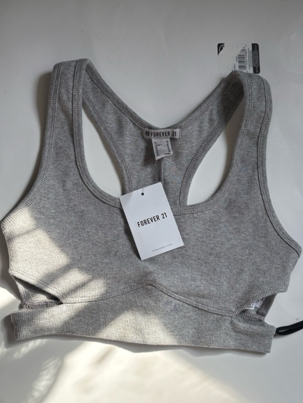 Forever 21 Gray Ribbed Racerback Bralette